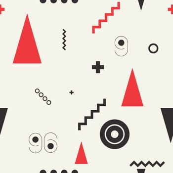 Seamless geometric pattern in retro 80s style, memphis. Fashion modern background. Perfect illustration for web background or print wrapping decoration and fashion textile, fabric, and interior design.