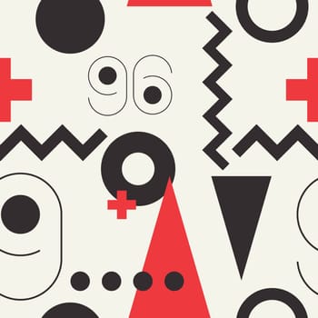 Seamless geometric pattern in retro 80s style, memphis. Fashion modern background. Perfect illustration for web background or print wrapping decoration and fashion textile, fabric, and interior design.
