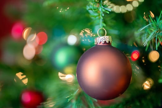 Christmas tree with ornaments background