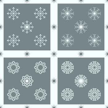 Christmas snowflakes seamless background. New year vector illustration.