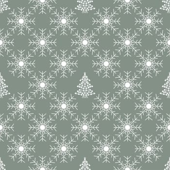 Christmas snowflakes seamless background. New year pattern vector illustration.