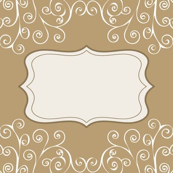 Decorative vintage pattern text background. Vector illustration.
