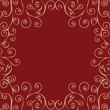Vintage postcard place for a label. Ethnic pattern vector background.