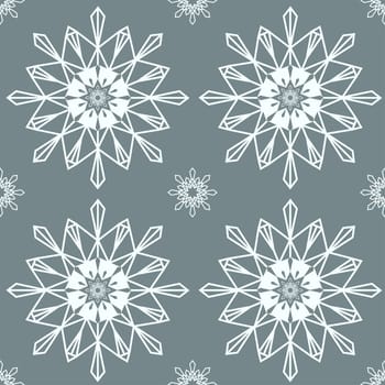 Christmas snowflakes seamless background. New year vector illustration.
