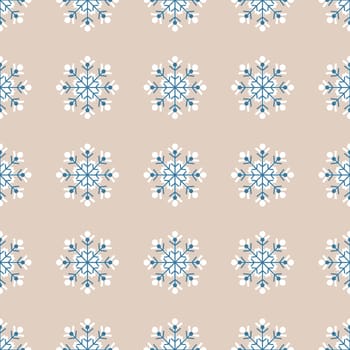 Christmas snowflakes seamless background. New year vector illustration.