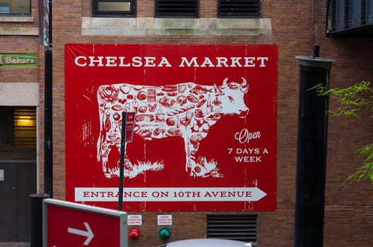Chelsea market directional sign in Chelsea, New York