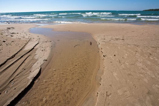Shoreline Lake Huron Ontario Canada beach waves