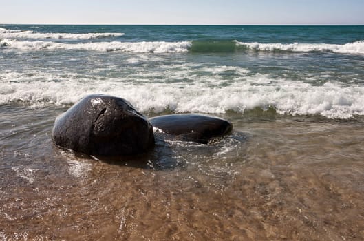 Shoreline Lake Huron Ontario Canada beach waves