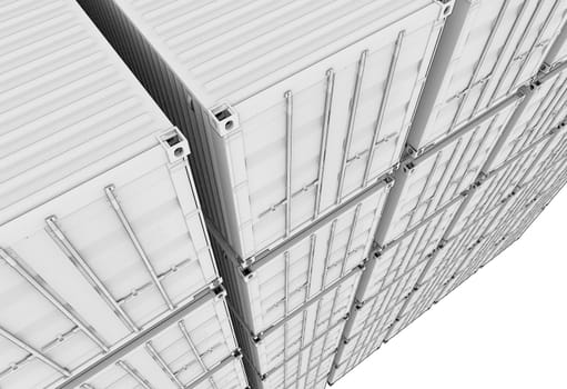 Shipping Container 3d render isolated on white