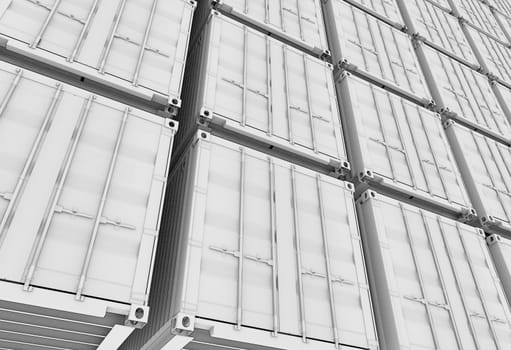 Shipping Container 3d render isolated on white