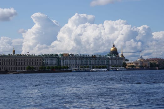 Saint-Petersburg, Russia - August 12, 2016: City of St. Pererburge. The palaces and architecture of the city. Buildings of historical part of the city.