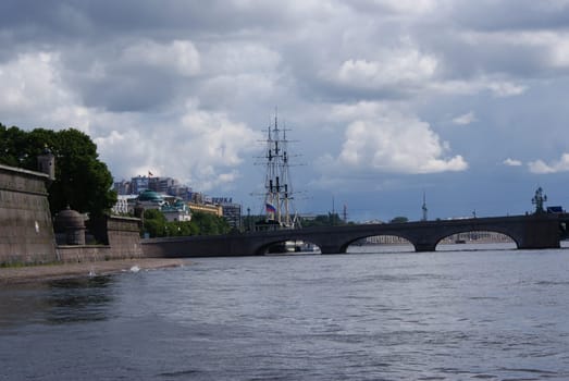 Saint-Petersburg, Russia - August 12, 2016: City of St. Pererburge. The palaces and architecture of the city. Buildings of historical part of the city.