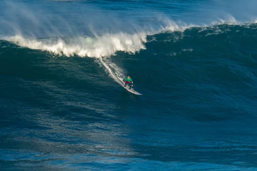 NAZARE, PORTUGAL - DECEMBER 20, 2016: Andrew Cotton (GBR) during the Nazare Challenge 2016 - Big Wave Tour #3 at Praia do Norte - Nazare, Portugal.