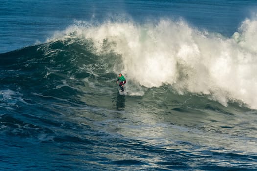 NAZARE, PORTUGAL - DECEMBER 20, 2016: Andrew Cotton (GBR) during the Nazare Challenge 2016 - Big Wave Tour #3 at Praia do Norte - Nazare, Portugal.