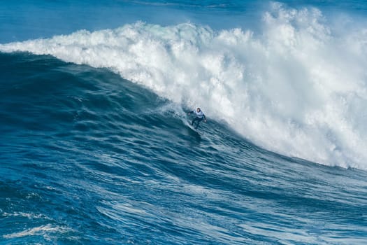 NAZARE, PORTUGAL - DECEMBER 20, 2016: Trevor Carlson (HAW) during the Nazare Challenge 2016 - Big Wave Tour #3 at Praia do Norte - Nazare, Portugal.