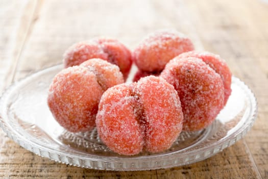Close up colorful cookies dessert with vintage pastel tone