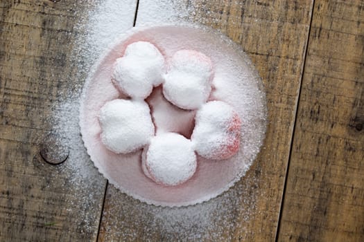 Close up colorful cookies dessert with vintage pastel tone
