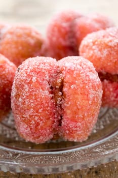 Close up colorful cookies dessert with vintage pastel tone