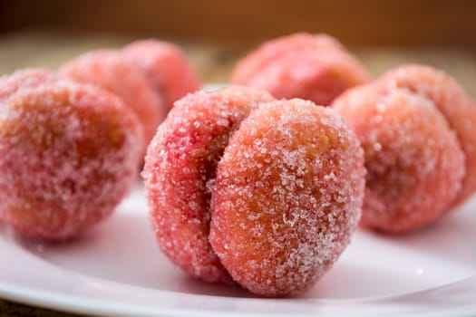 Close up colorful cookies dessert with vintage pastel tone