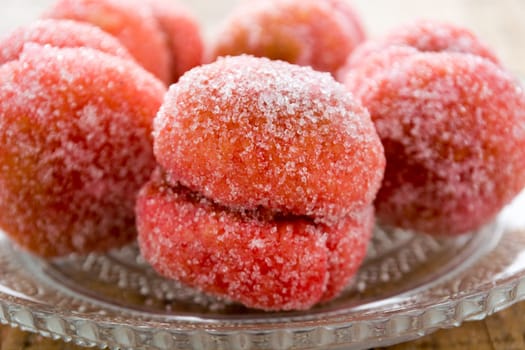 Close up colorful cookies dessert with vintage pastel tone