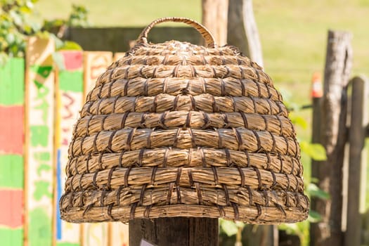 Old beehive,beehives made of straw so-called basket beekeeping is an old tradition.