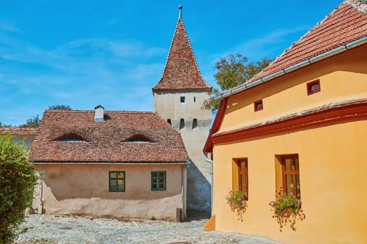 Street in Old Town of Sighisoara, Romania