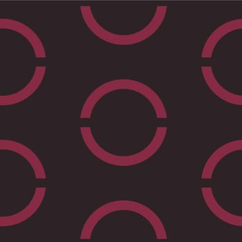 Seamless geometric background with round elements. Vector background. Dark tone.