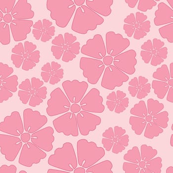 Elegant pink cherry blossom seamless pattern background