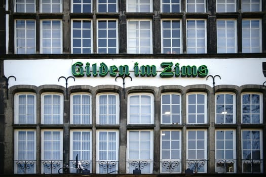 Cologne,Germany – November 24,2016: The façade of the listed Brauhaues Gilden im Zims am Heumarkt on November 24,2016 in Cologne.