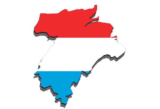 close up on lithuania map on white background