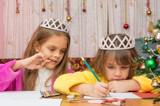 Girl looking funny in New sister drawing