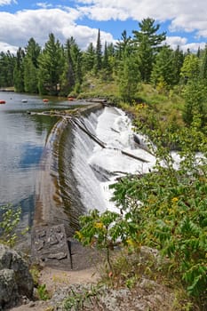 Old Dam on Birch Lake in the Wilderness of Quetico Provincial Park in Ontario