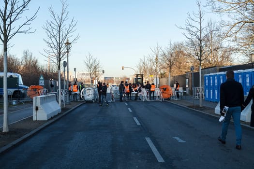 Admission control at the entrance for the New Year's Eve party at the Brandenburg Gate 1 day before New Year's Eve in Berlin on 30.12.2016
