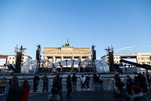 Stage at the Brandenburger am before the New Year's Eve party on 30.12.2016