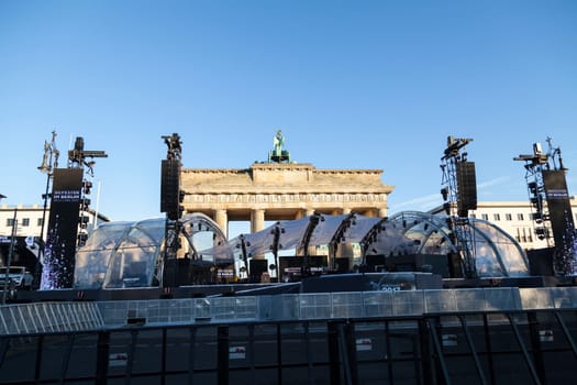 Stage at the Brandenburger am before the New Year's Eve party on 30.12.2016