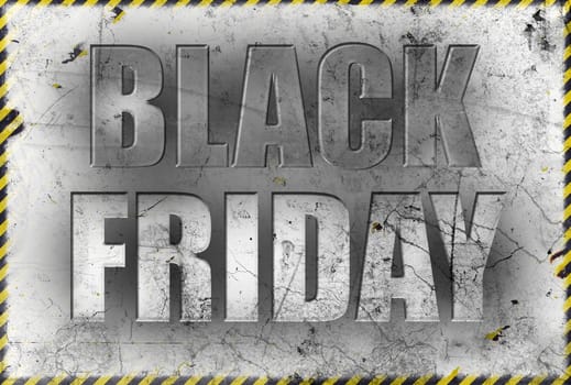 Illustration of the black friday label in grunge style