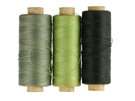 Detail of the various sewing threads