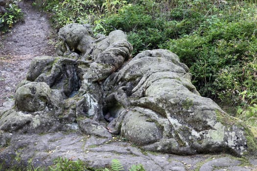 Kuks Forest Sculptures - Sleeping Mary Magdalena - detail of the Baroque statue by Matthias Bernard Braun from 1730. Part of the sculptures in the New Forest is ranked the best works of Czech Baroque sculpture. Since 2002, the area is protected as a National Historic Landmark and were listed in the 2000 World Monuments Watch by the World Monuments Fund.