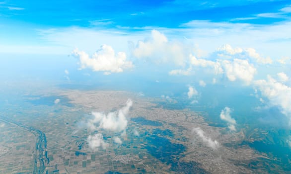 clouds in the blue sky..
