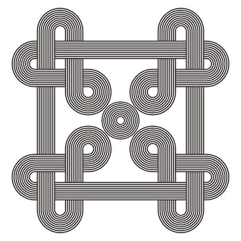 Abstract vector black design made of coiled lines