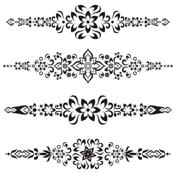 Black vector vintage design ornamental elements for decoration