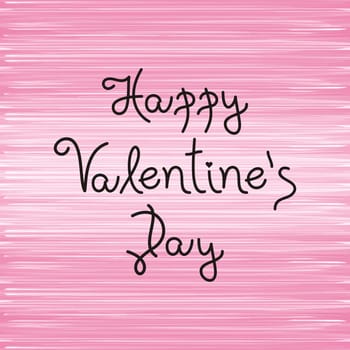 Happy valentine's day handmade lettering on pink background