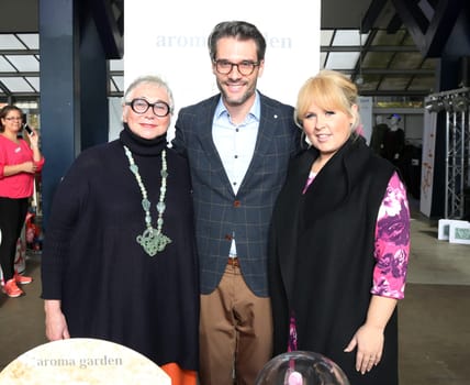 Brigitte Sely ,Maite Kelly with husband Florent Raimond at a fashion fair in Hamburg