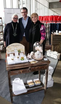 Brigitte Sely ,Maite Kelly with husband Florent Raimond at a fashion fair in Hamburg