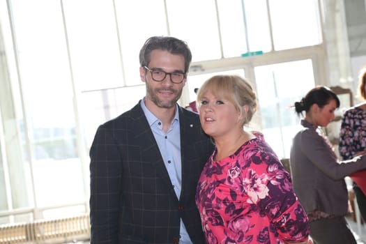 Maite Kelly with husband Florent Raimond at a fashion fair in Hamburg