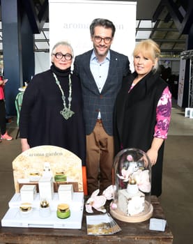 Brigitte Sely ,Maite Kelly with husband Florent Raimond at a fashion fair in Hamburg