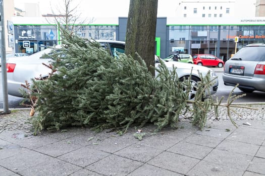 Christmas tree on the street in Berlin