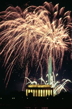A vertical composition of D.C. independance day celebration