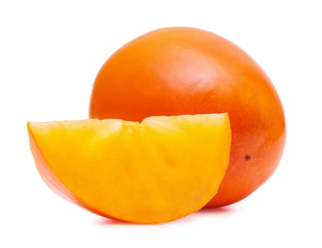 Persimmon close up on a white background