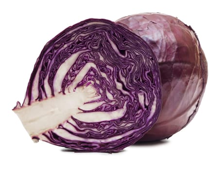 The red cabbage on a white background